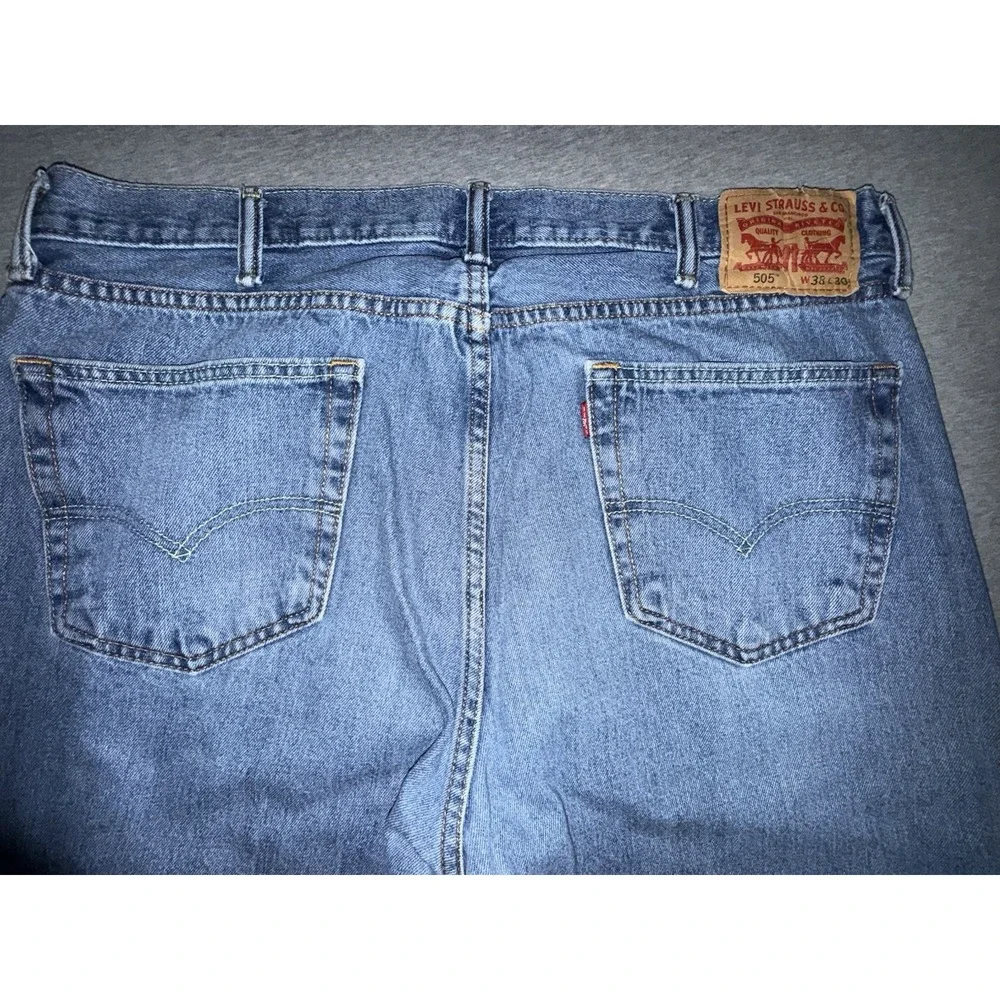 Levi 505 Mens Jeans 38x30* Regular Fit Straight Leg Workwear Inseam Measures 27